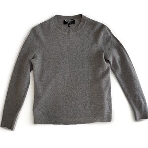 Banana Republic Crew Neck Sweater Gray Italian Merino Wool by Baruffa Structured
